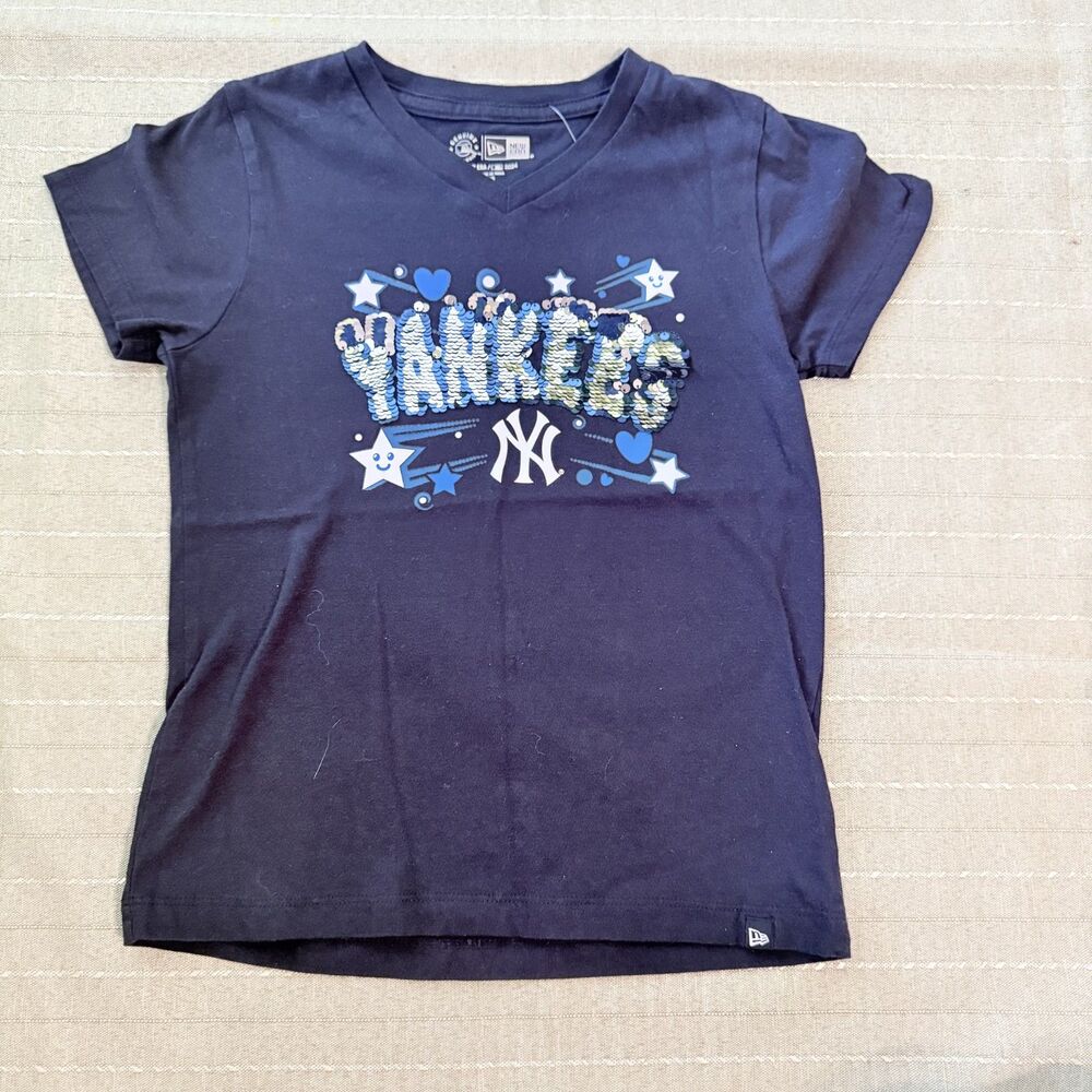New York Yankees T Shirt MLB Girls Size 7 Blue